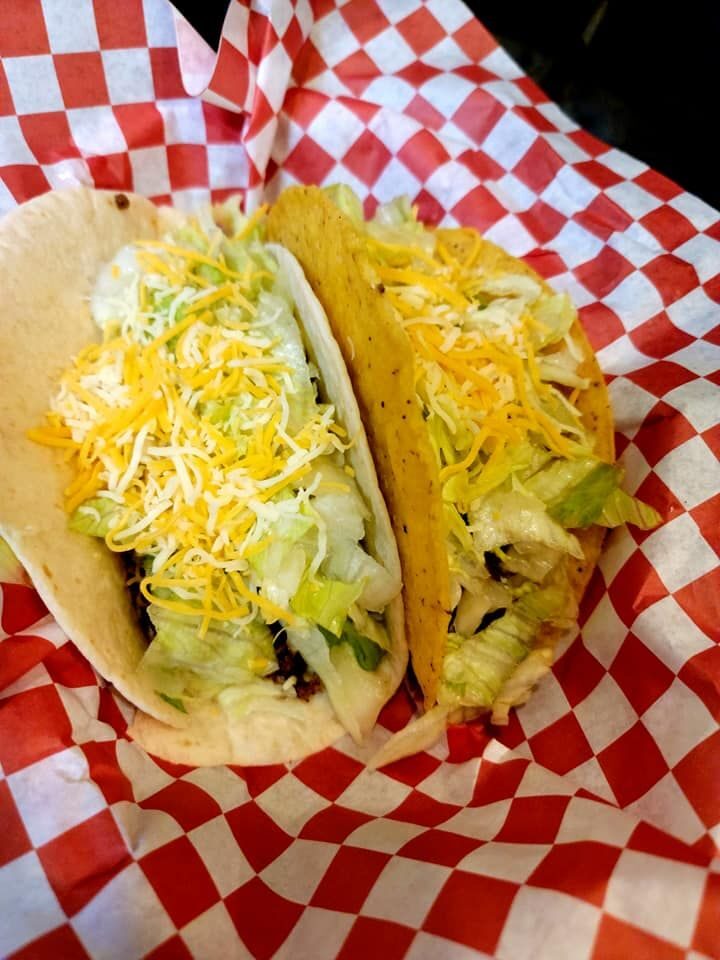 Street-style taco in a basket